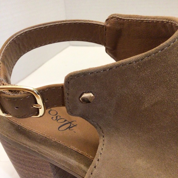 EuroSoft Makala Womens Open Toe Sandal Slingback Size 7.5 Taupe Suede Block Heel - Picture 11 of 11
